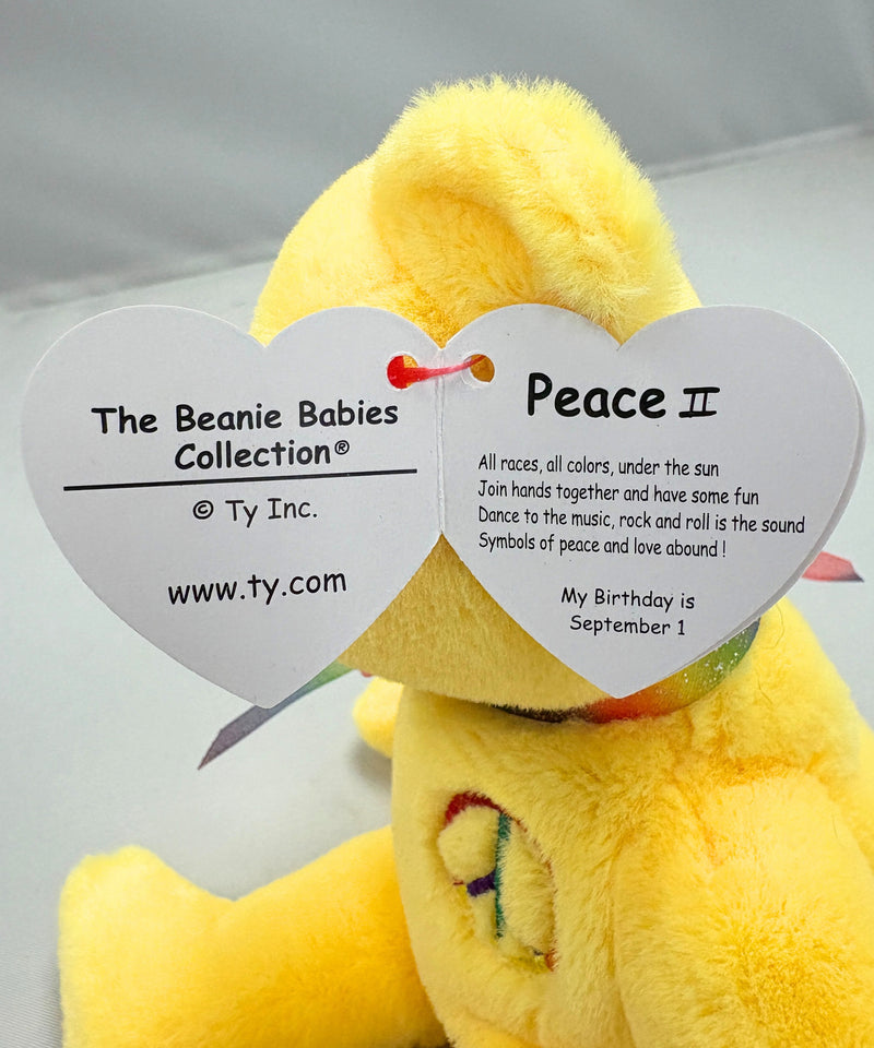 Ty Beanie Baby - Peace II the Teddy Yellow Bear, 30th Anniversary