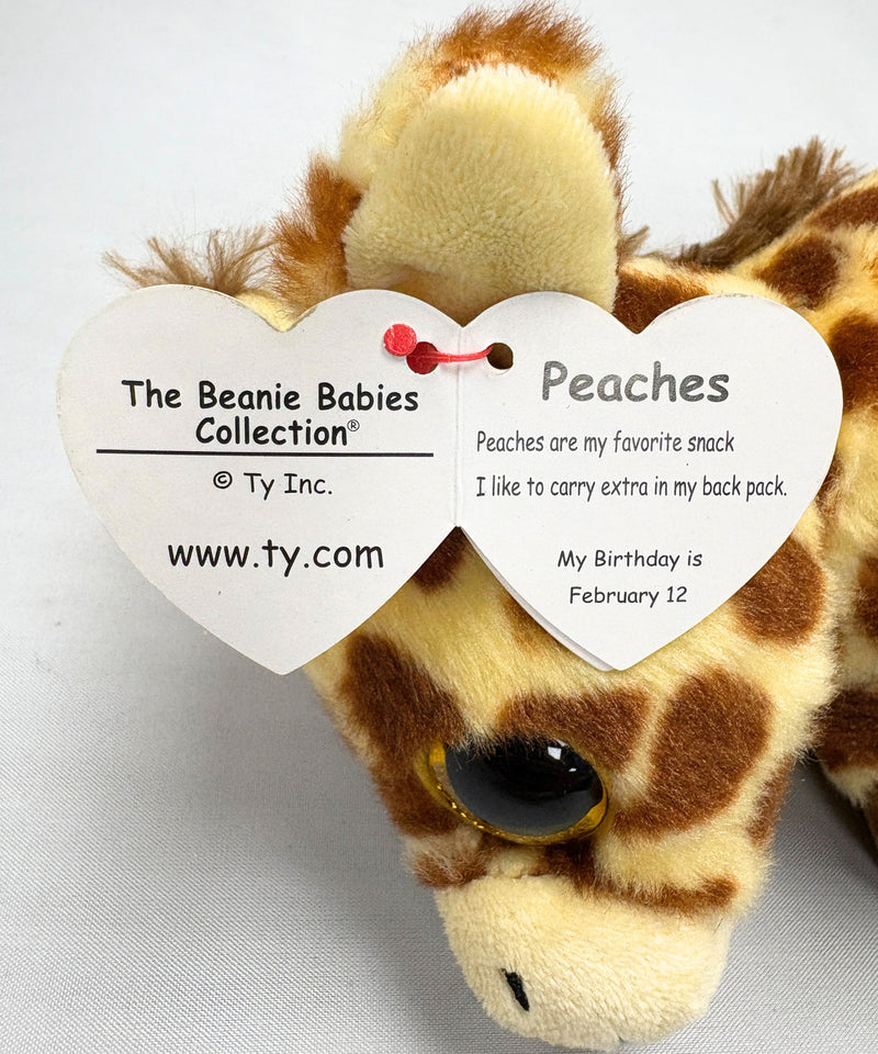 Ty Beanie Baby - Peaches the Giraffe, Glitter Eyes