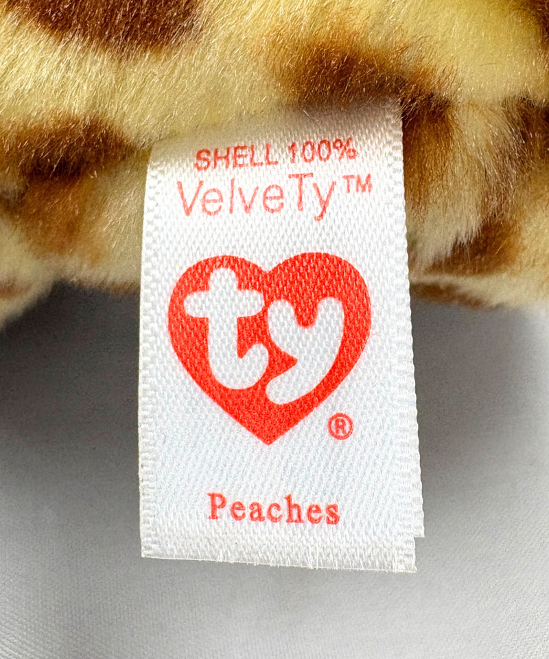 Ty Beanie Baby - Peaches the Giraffe, Glitter Eyes