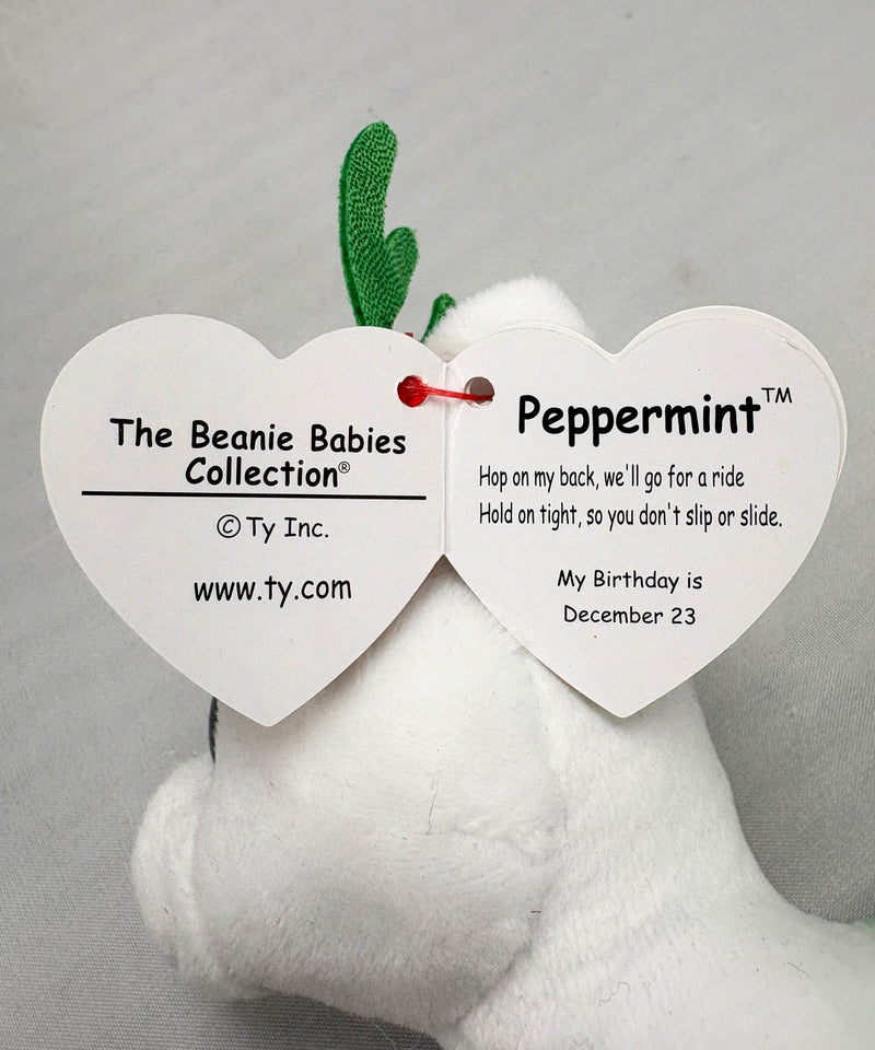 Ty Beanie Baby - Peppermint the Reindeer, Regular, Glitter Eyes
