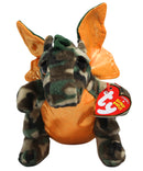 Beanie Babies- Razor the Camo Dragon, Glitter Eyes