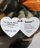 Beanie Babies- Razor the Camo Dragon, Glitter Eyes