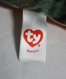 Beanie Babies- Razor the Camo Dragon, Glitter Eyes