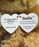 Ty Beanie Baby - Sadie the Cocker Spaniel Dog, Solid Eyes