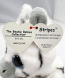Ty Beanie Baby - Stripes the Zebra, Glitter Eyes