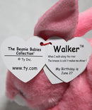 Ty Beanie Baby - Walker the Pink Bunny, Solid Eyes