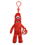Ty Beanie Baby (Plastic Key Clip) - Muno the Cyclops, Yo Gabba Gabba