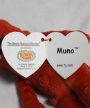 Ty Beanie Baby (Plastic Key Clip) - Muno the Cyclops, Yo Gabba Gabba