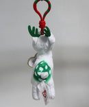 Ty Beanie Baby (Plastic Key Clip) - Peppermint the White Reindeer