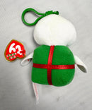 Ty Beanie Baby (Plastic Key Clip) - Shivers the Snowman, Glitter Eyes, Winter holidays,Christmas