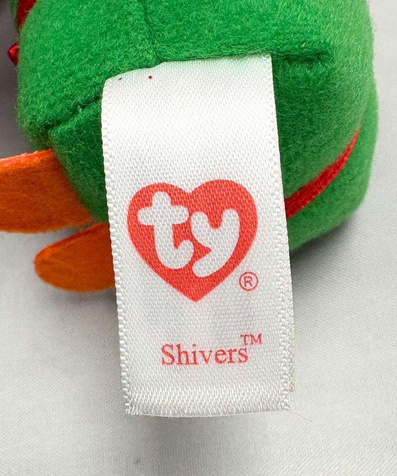 Ty Beanie Baby (Plastic Key Clip) - Shivers the Snowman, Glitter Eyes, Winter holidays,Christmas