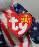 Ty Beanie Baby (Metal Key Clip) - Spangle the Patriotic Bear