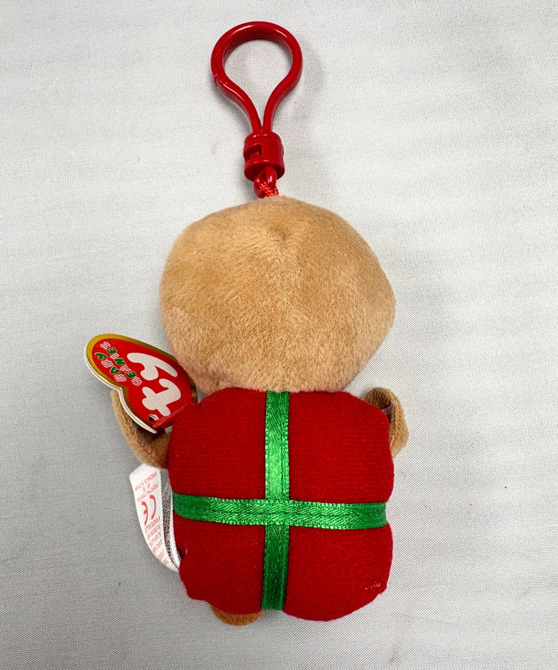 Ty Beanie Baby (Plastic Key Clip) - Sweetsy the Gingerbread Man, Glitter Eyes, Winter holidays,Christmas