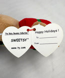 Ty Beanie Baby (Plastic Key Clip) - Sweetsy the Gingerbread Man, Glitter Eyes, Winter holidays,Christmas