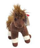 Ty Beanie Baby (Metal Key Clip) - Thunderbolt the Brown & White Horse