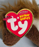Ty Beanie Baby (Metal Key Clip) - Thunderbolt the Brown & White Horse