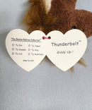 Ty Beanie Baby (Metal Key Clip) - Thunderbolt the Brown & White Horse