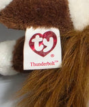 Ty Beanie Baby (Metal Key Clip) - Thunderbolt the Brown & White Horse
