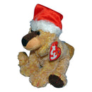 Ty Beanie Baby: Jinglepup the Dog - White Hat - Green Tail