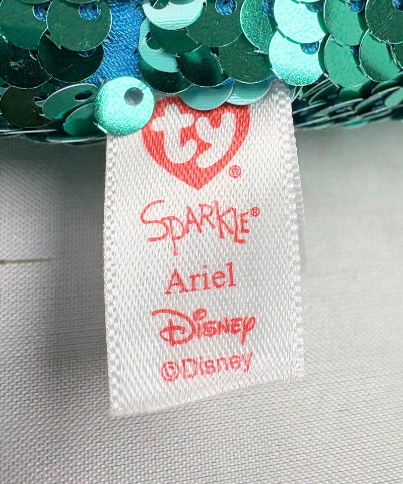 Ty Buddy - Ariel The Little Mermaid Doll, Large, Glitter Eyes, Disney Sparkle