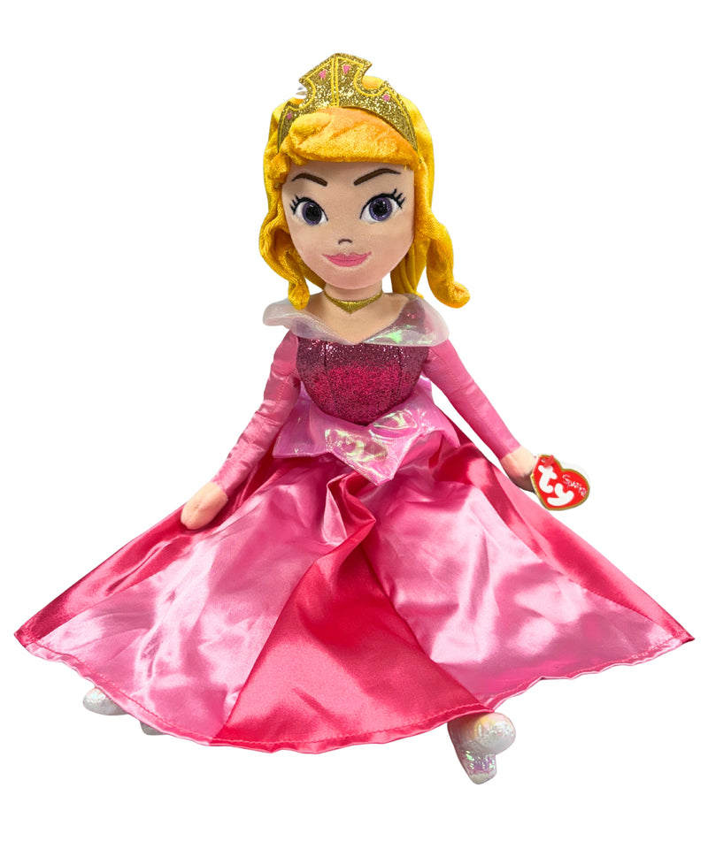 Ty Buddy - Aurora from Sleeping Beauty Doll, Large, Glitter Eyes, Disney Sparkle
