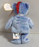 Ty Jingle Beanie - Clubby II the Teddy Blue & Purple Bear