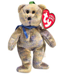 Ty Jingle Beanie - Clubby III the Gold with Blue Teddy Bear
