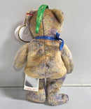 Ty Jingle Beanie - Clubby III the Gold with Blue Teddy Bear