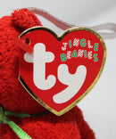 Ty Jingle Beanies - Mistletoe the Red Christmas Bear