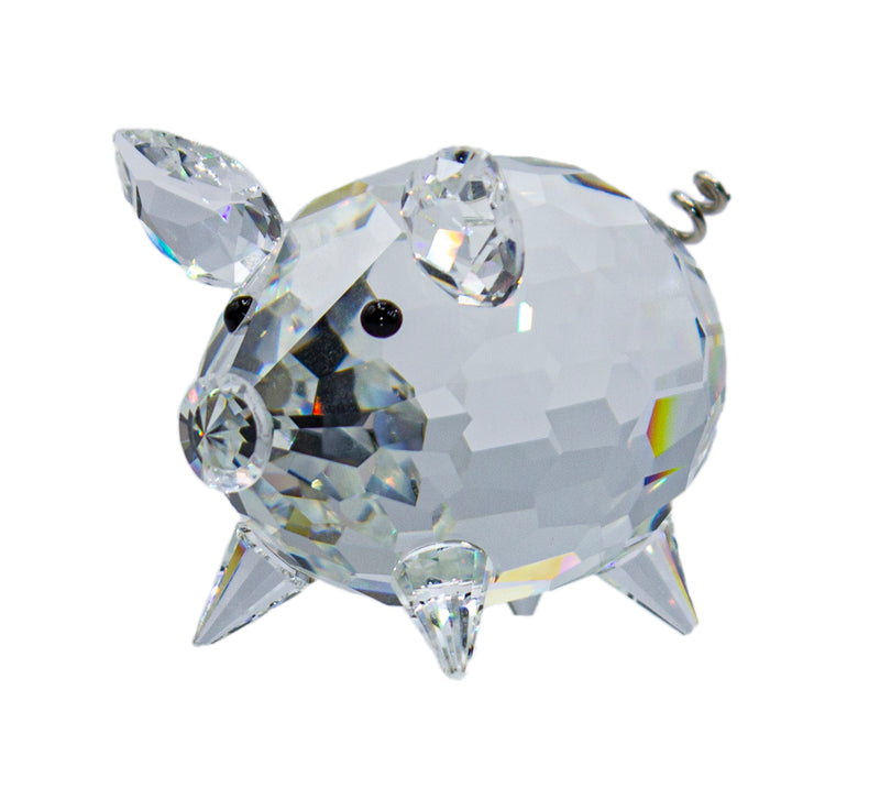 Swarovski Figurine: 010031 Medium Pig - Crystal Tail