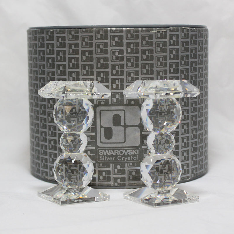 Swarovski Crystal: 010073 Hole Style Candleholder - Set of 2
