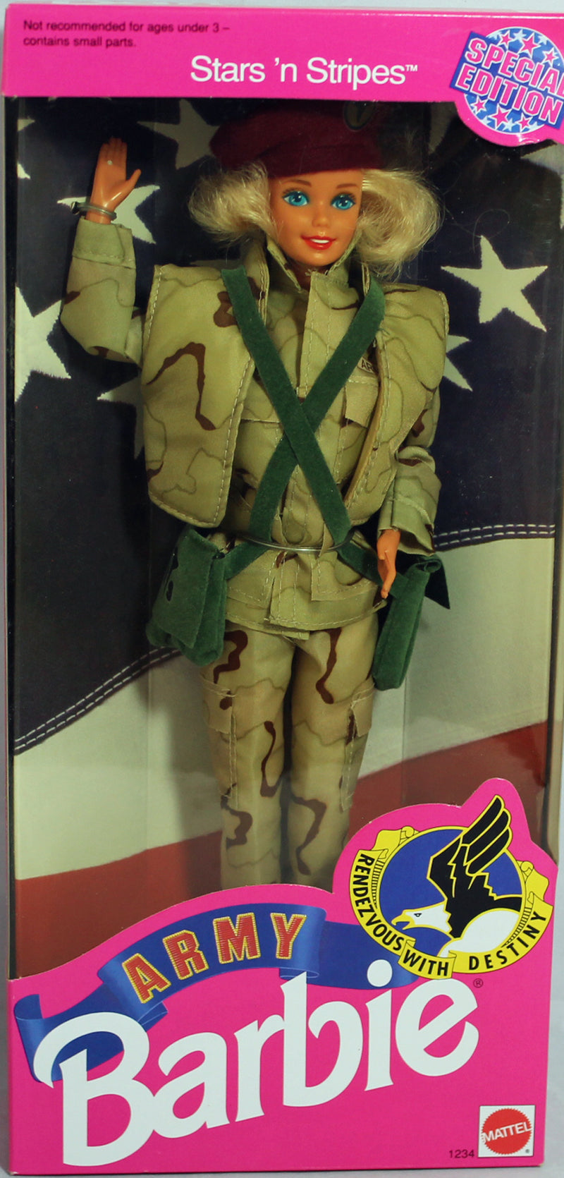 1992 Stars 'n Stripes Army Barbie (01234)