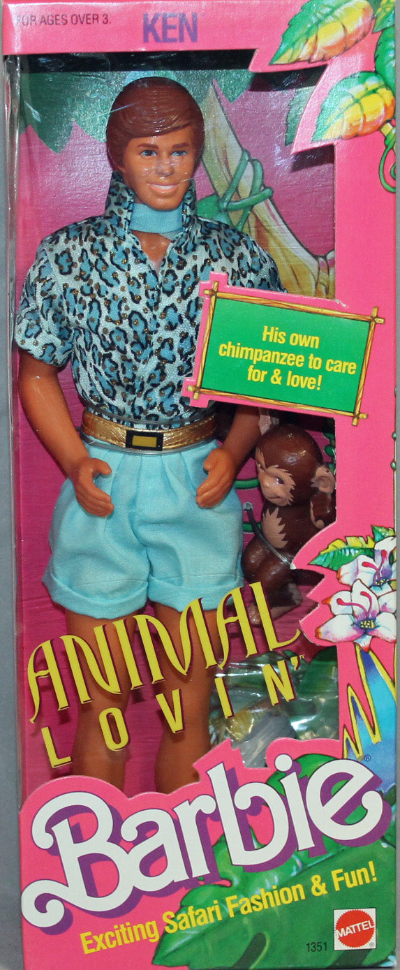 1988 Animal Lovin' Ken w/Chimp Barbie (1351)