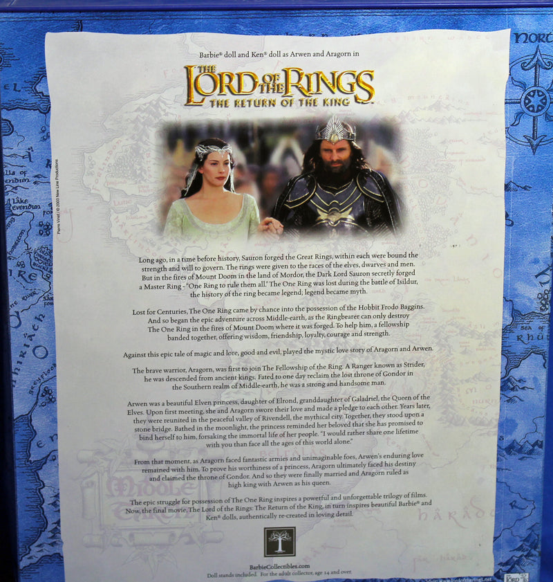 2003 Lord of the Rings Barbie & Ken as Arwen and Aragorn Barbie (B3449)
