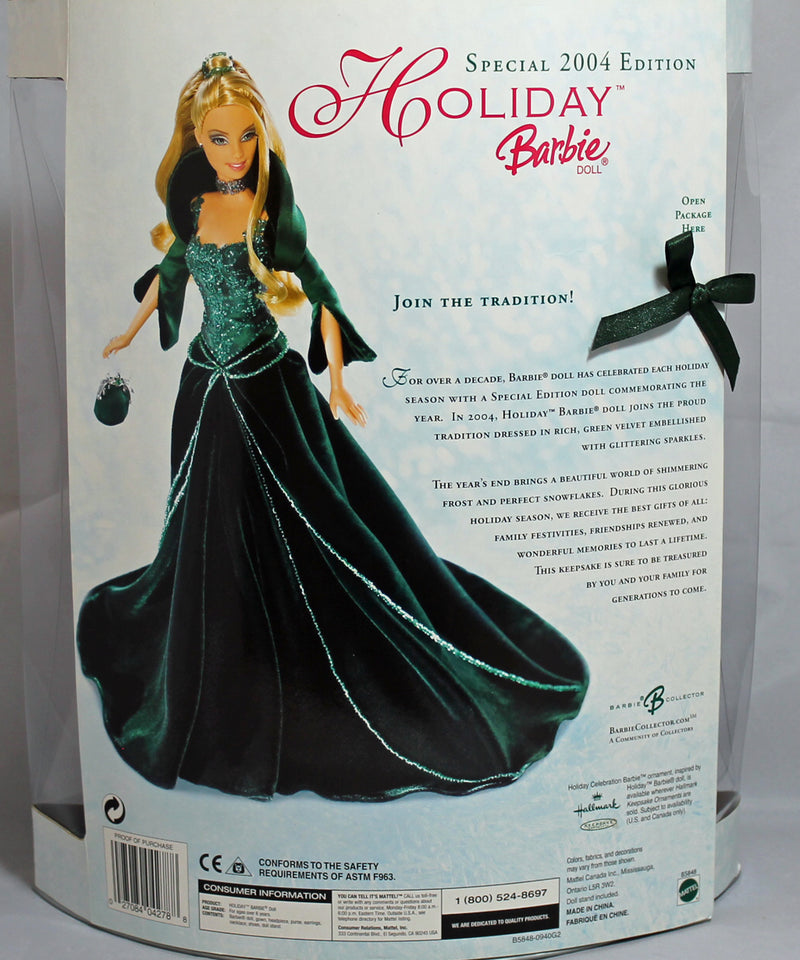 2004 Holiday Barbie (B5848) - Green Dress