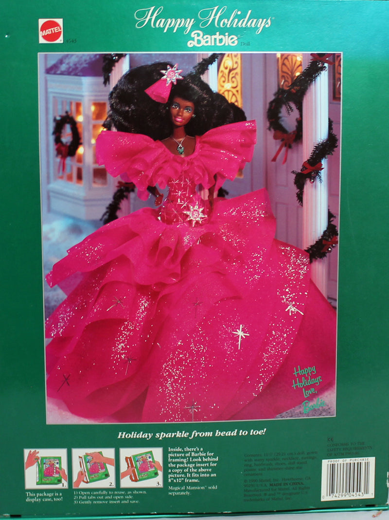 1990 Happy Holidays Barbie 4543 African American 1990-happy-holidays-barbie-4543-african-american