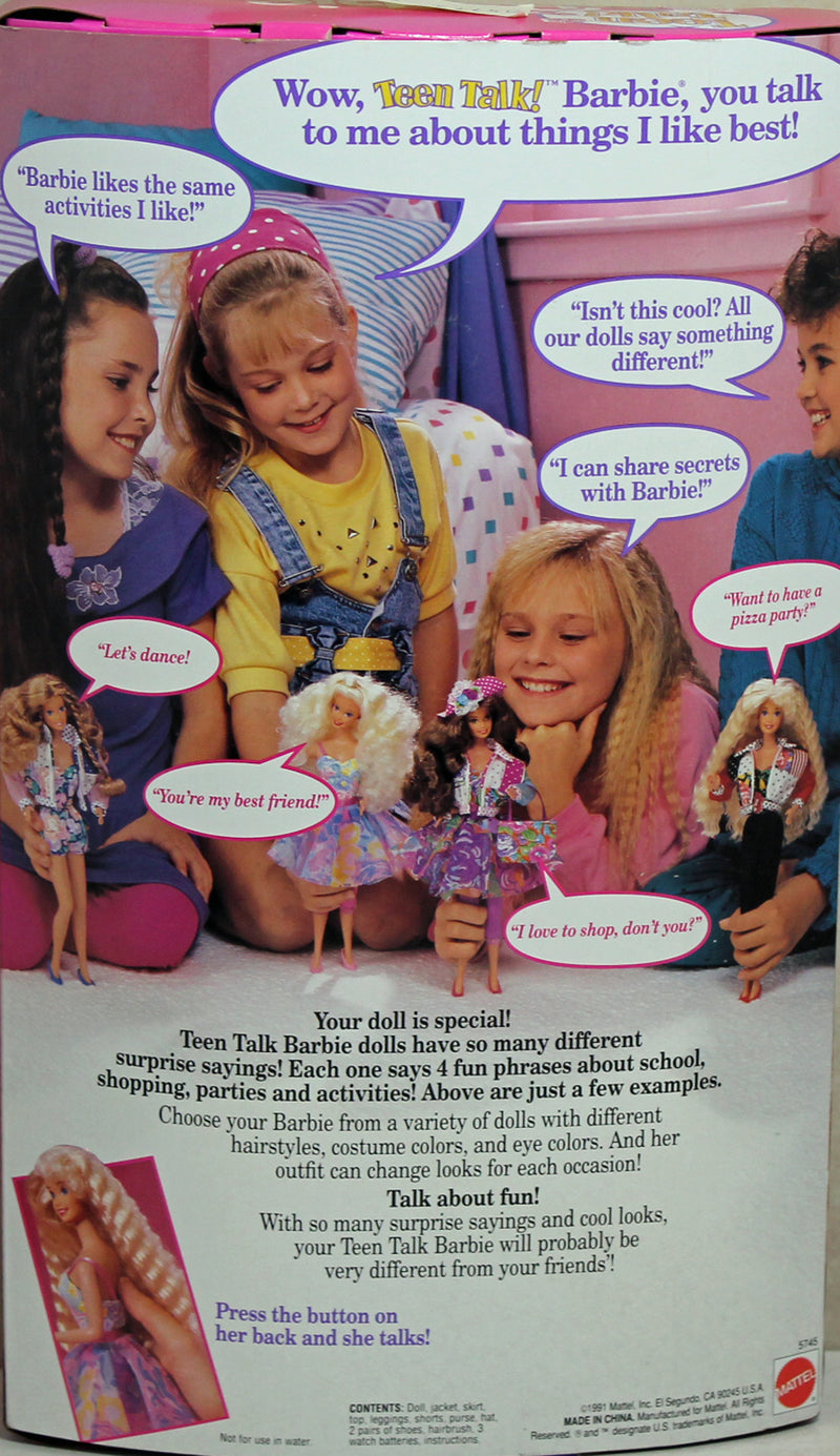 1991 Teen Talk Brunette Barbie (5745br)