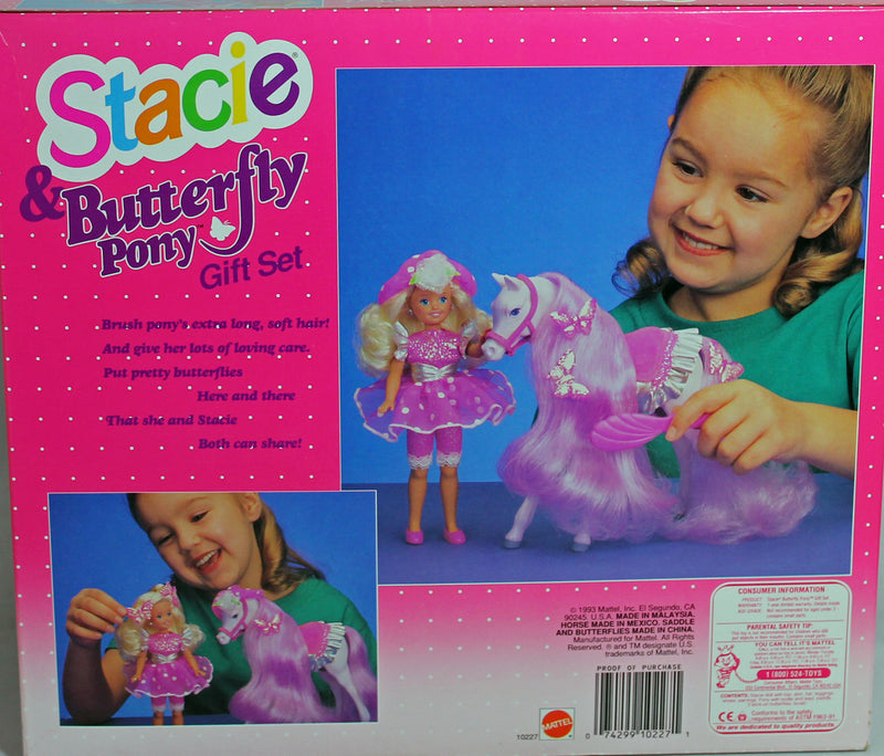 1993 Stacie & Butterfly Pony Gift Set Barbie (10227)