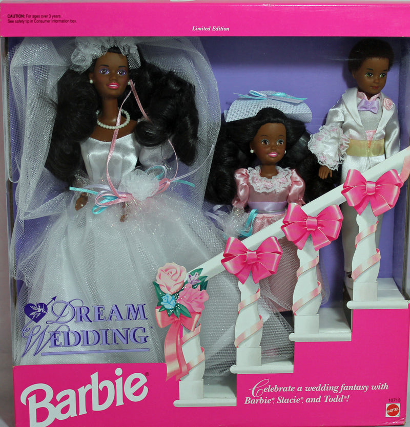 1993 DreamWedding Barbie Stacie and Todd Barbie (10713) - African American