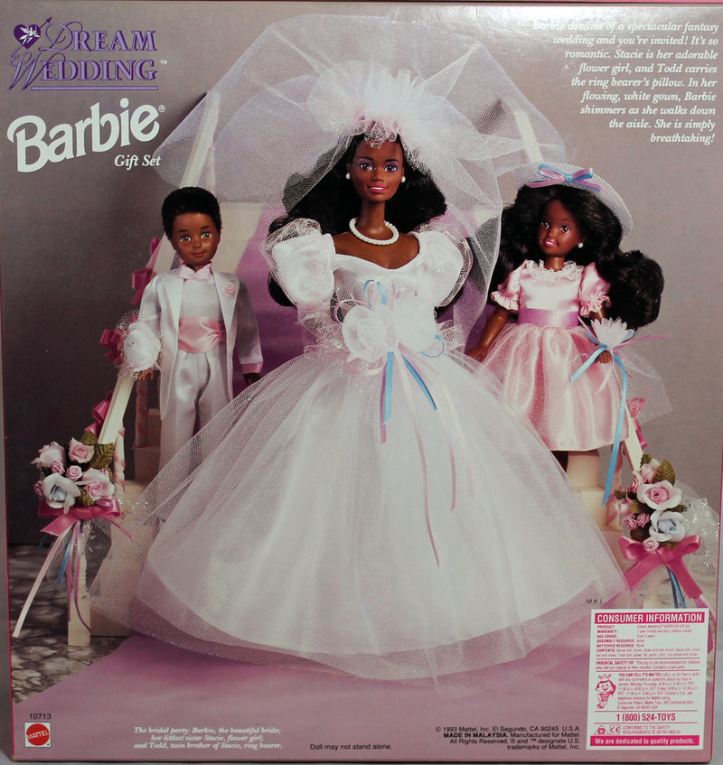 1993 DreamWedding Barbie Stacie and Todd Barbie (10713) - African Amer