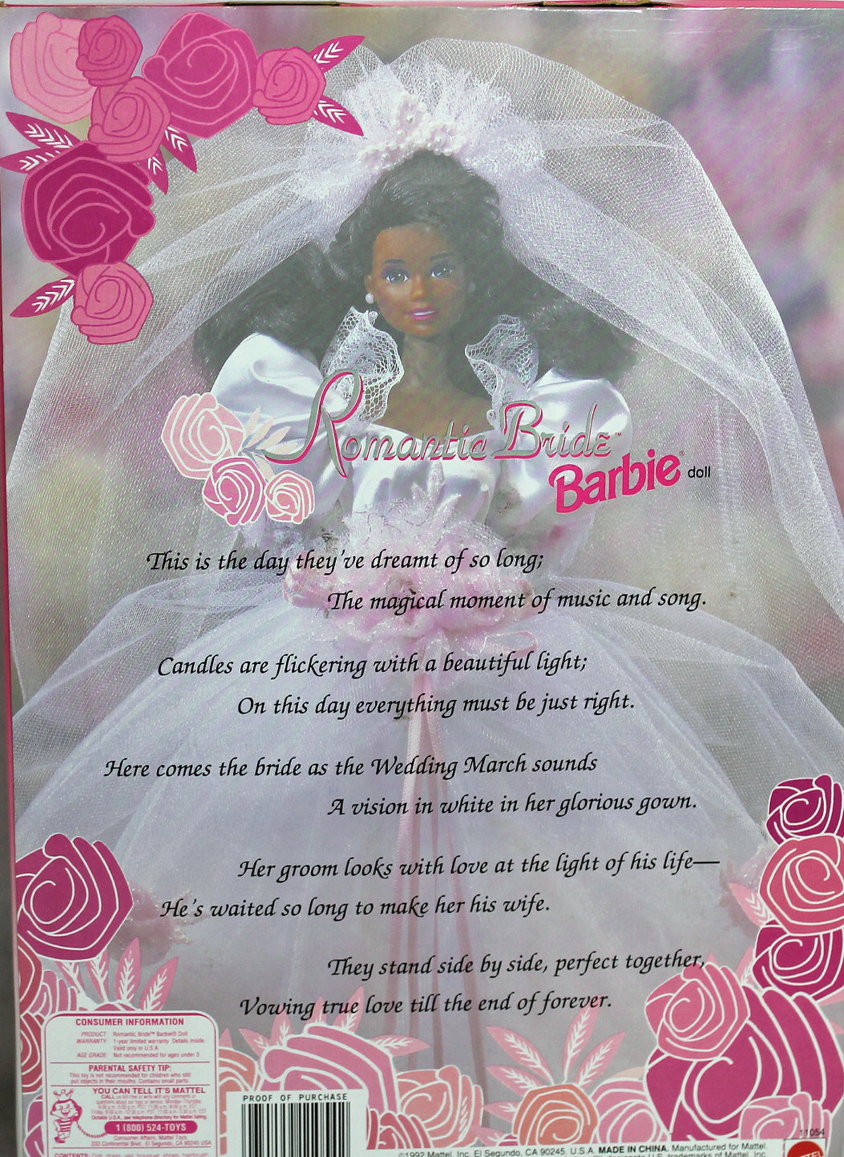 1992 Romantic Bride Barbie (11054) - African American