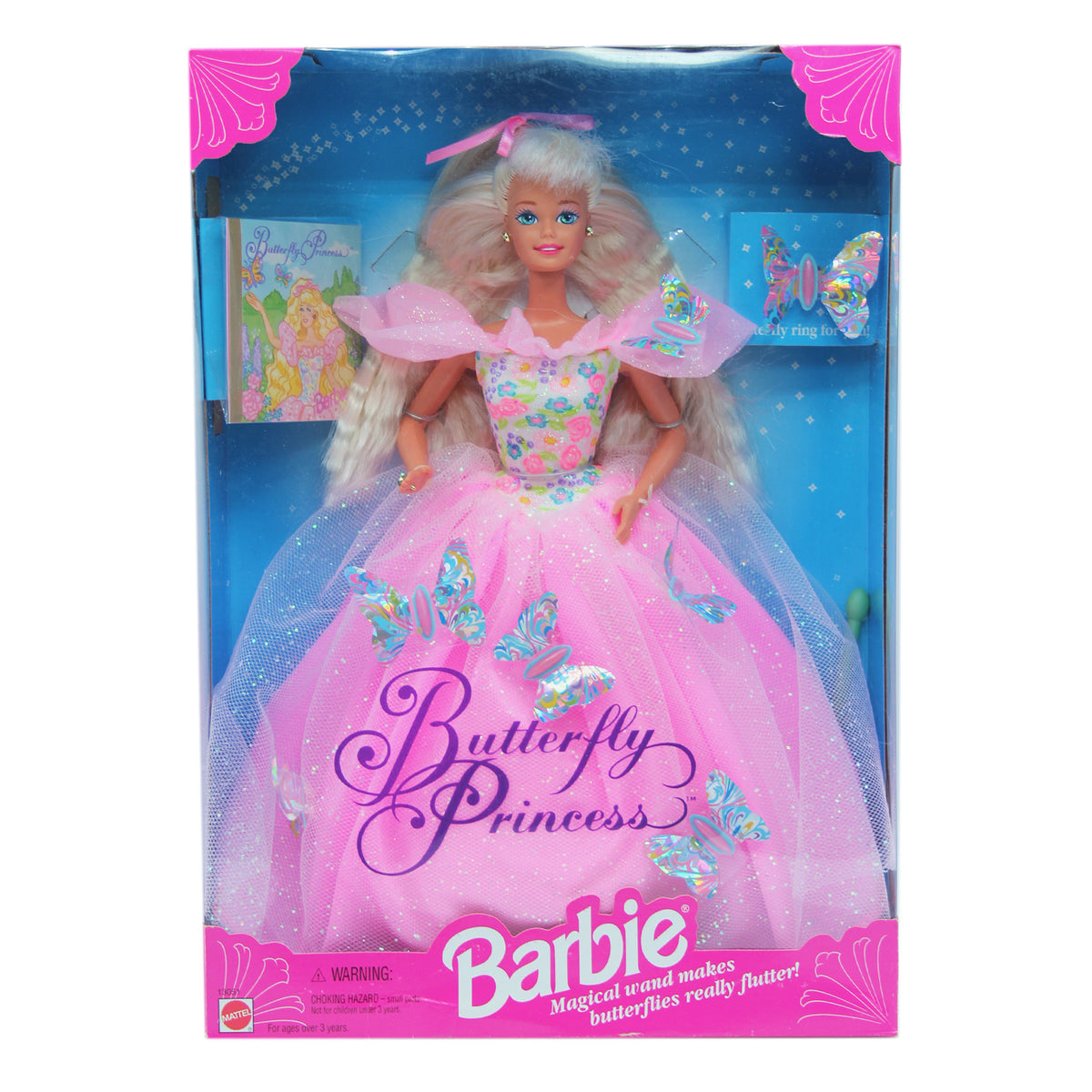 90's Butterfly Princess Barbie Doll 13051 Mattel Pink Gown Blonde 1994 C272 90's Butterfly Princess Barbie Doll 13051 Mattel Pink Gown Blonde 1994 C272