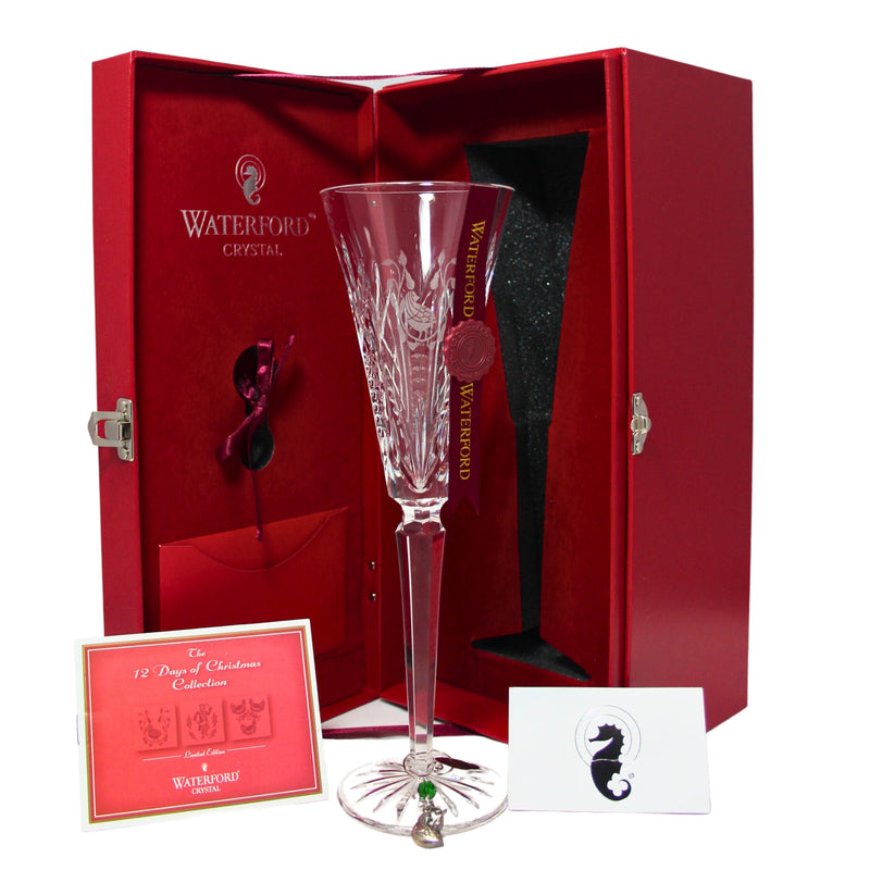 Waterford Crystal Champagne Flute: Partridge, 2005 | 12 Days of Christmas