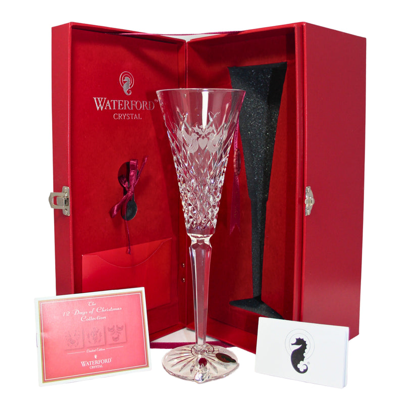 Waterford Crystal Champagne Flute: 2 Turtle Doves, 2005 | 12 Days of Christmas