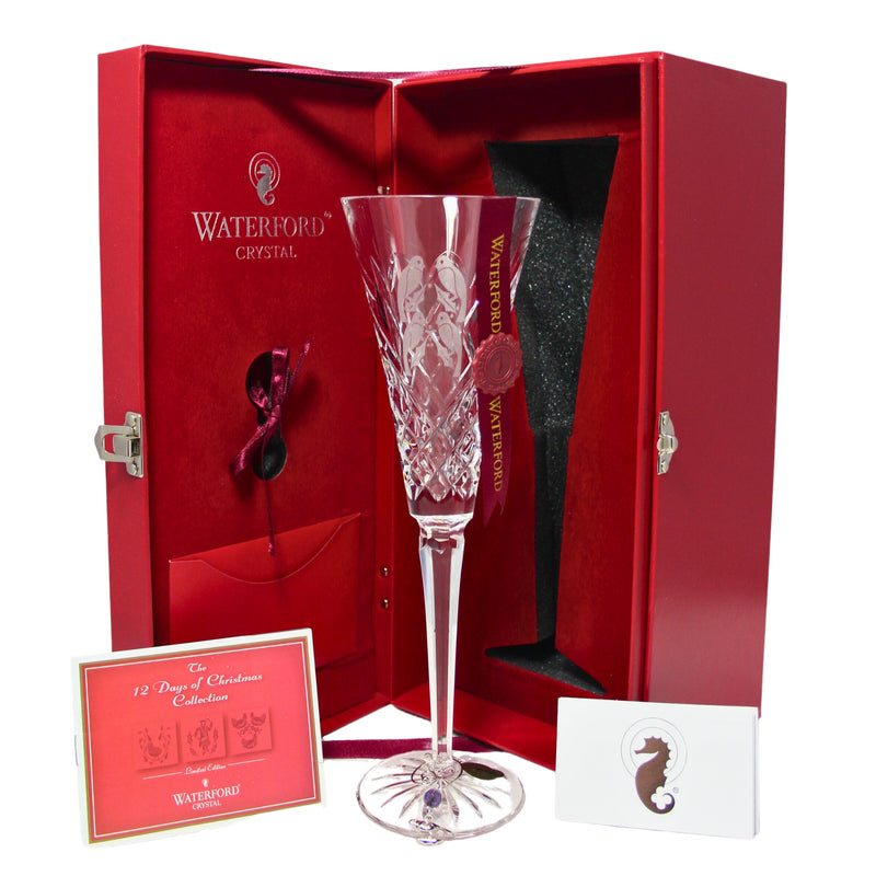 Waterford Crystal Champagne Flute: 4 Calling Birds, 2006 | 12 Days of Christmas