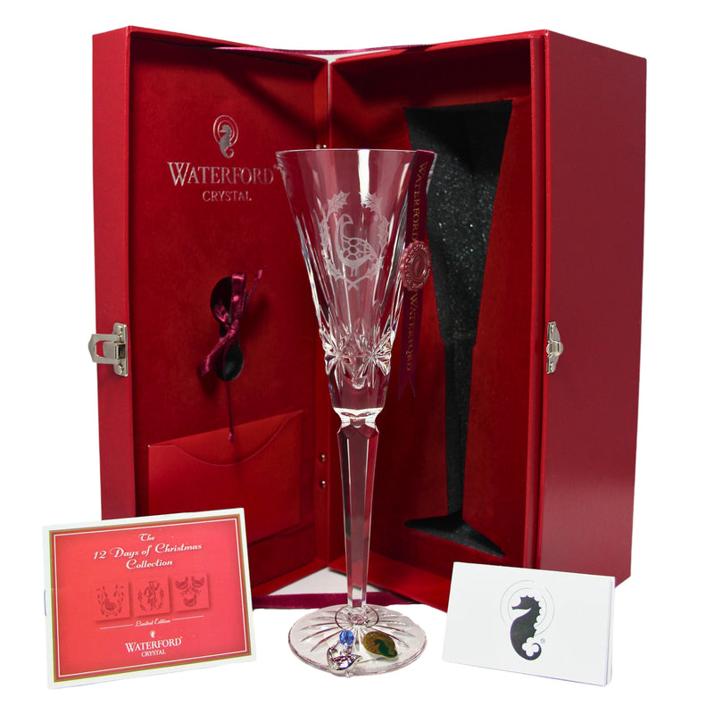Waterford Crystal Champagne Flute: 6 Geese A-Laying, 2007 | 12 Days of Christmas