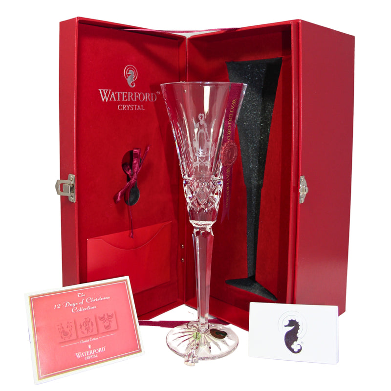 Waterford Crystal Champagne Flute: 8 Maids A-Milking, 2008 | 12 Days of Christmas