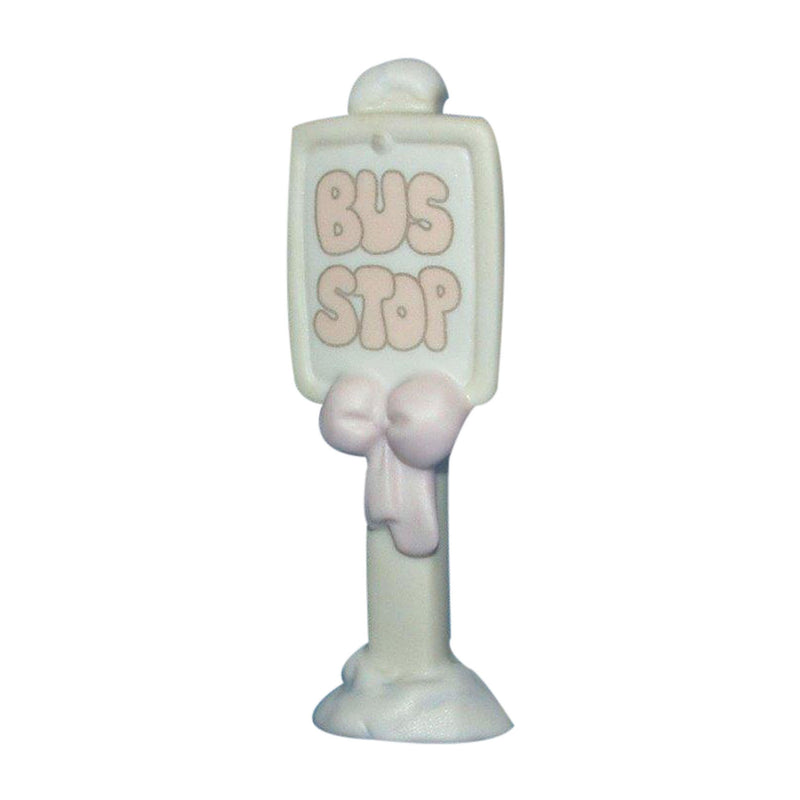 Precious Moments Figurine: 150207 Bus Stop Sign | Sugar Town Addition
