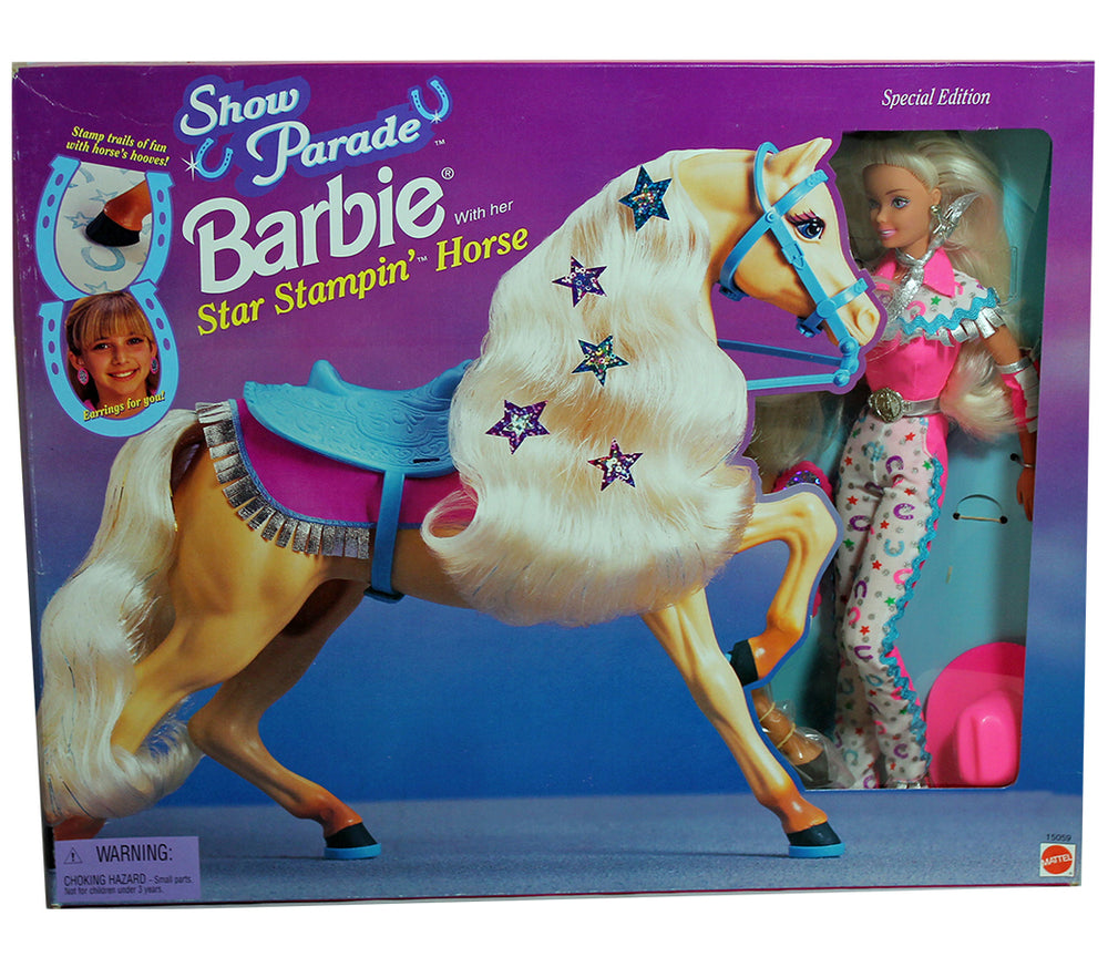 Show Parade Barbie with Star Stampin Horse 1997 Barbie, Mattel store