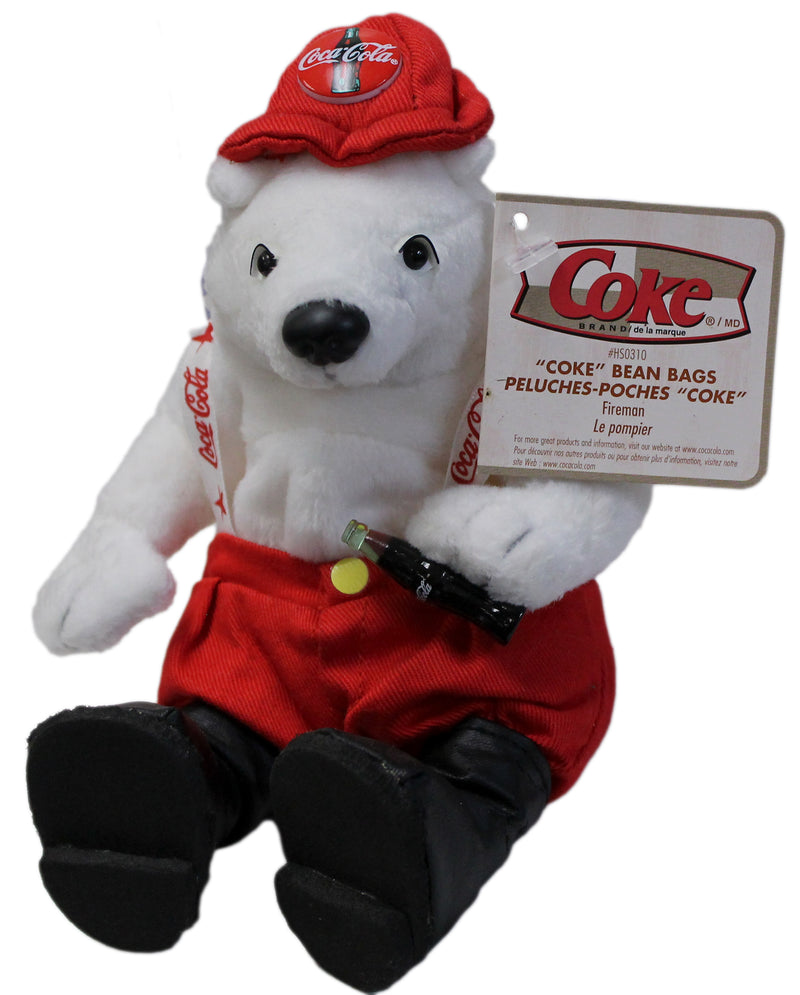 Coke Plush: Polar Bear in Fire-Fighter Outfit